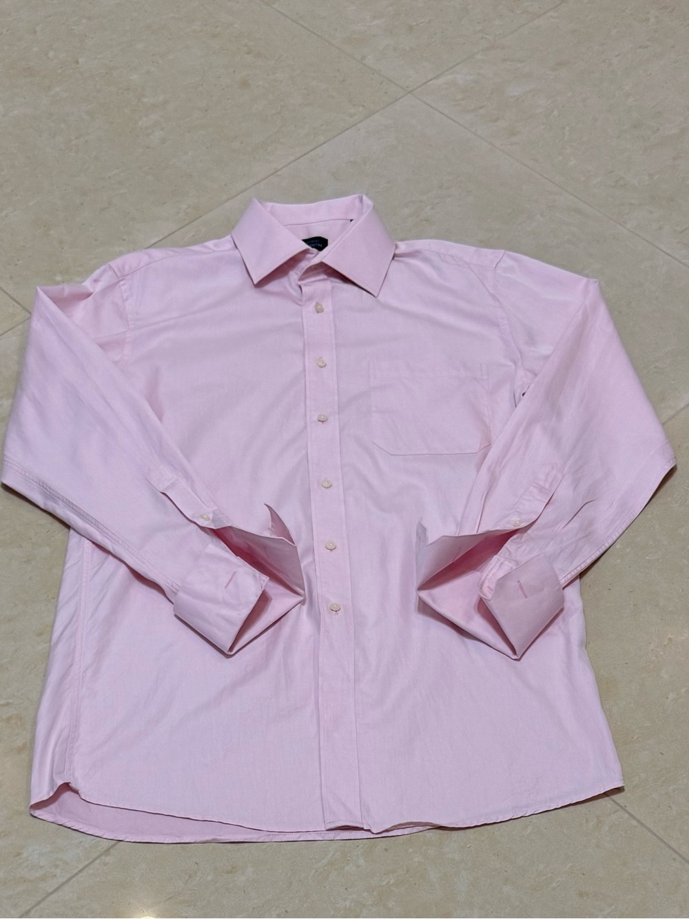 Men's Long-Sleeve Light Pink Dress Shirt 15 1/2 +32/33 Need Cufflink . Used
